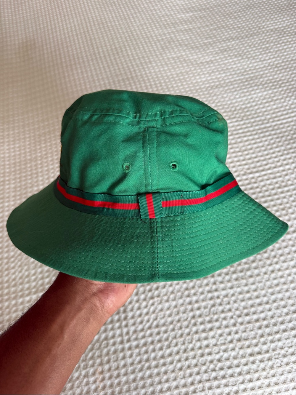 Vintage 90s Masters Collection Green Bucket Hat with Red Stripe rare golf hat - Picture 3 of 4